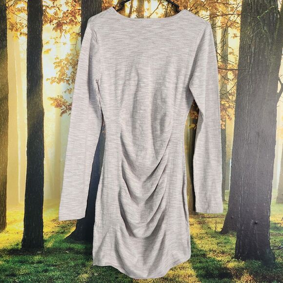 NWT Express Cream Ribbed Dress Body Con Long Sleeve Womens M Sweater - Picture 5 of 10